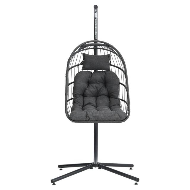 Living and Home Swing Chair with Stand and Cushion Set