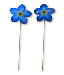 On Trade Winds Two Metal Forget Me Not Flower Decoration Garden Ornament 48cm