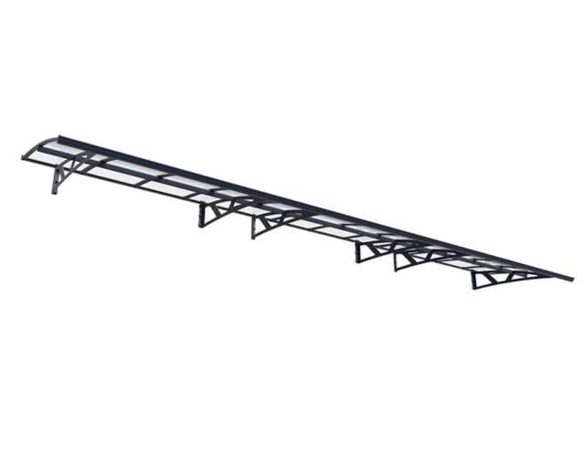 Patio Cover Amsterdam Door Awning Canopy 6690 Clear - Acrylic - L670.5 x W139 x H33 cm - Grey Grey