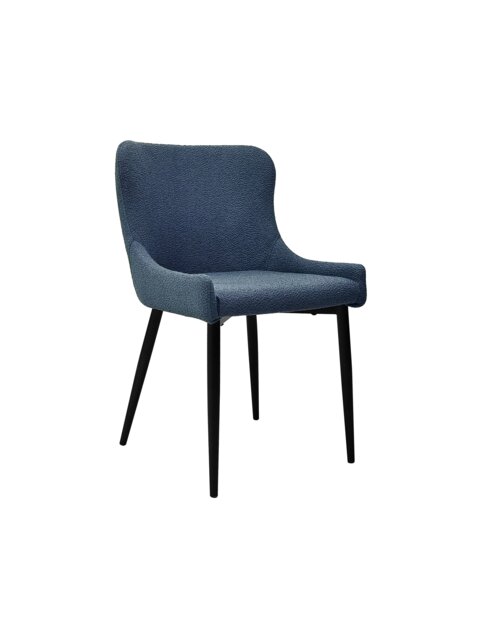 Bentley Designs - Rubens - Dining Chair in Blue Boucle Fabric (Pair)