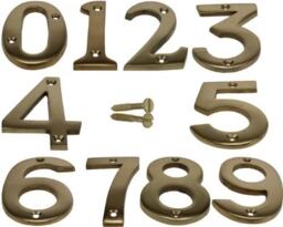 "Golden Grace House Door Number in Brass Finish, No. 7 - Numeric Digits Plate, Plates Plaque Gold Sign - 3"""