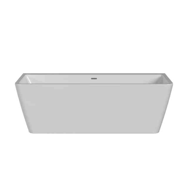 Balterley Square Back to Wall Bath with Waste: Double-Ended Acrylic Bath