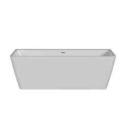 Balterley Square Back to Wall Bath with Waste: Double-Ended Acrylic Bath