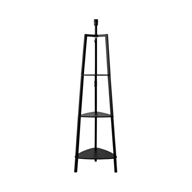 ValueLights Hiru Painted Tripod Shelved Black Floor Lamp Base Black