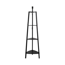 ValueLights Hiru Painted Tripod Shelved Black Floor Lamp Base Black