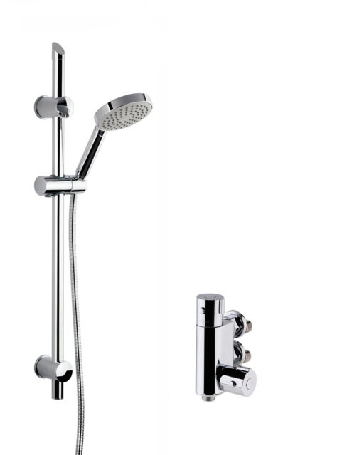 Balterley Contemporary Bar Mixer Shower Set Thermostatic Round - Vertical Bar Valve - JTY004