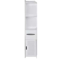 Living and Home Narrow Bathroom Corner Storage Cabinet with Standing Shelf