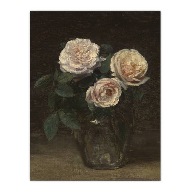 Still Life with Roses in Vase Latour Huge Wall Art Poster Print