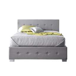 Side Opening Ottoman Storage in Grey Linen, King