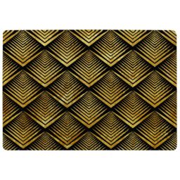 Golden Geometric Flower Pattern Rug Multi