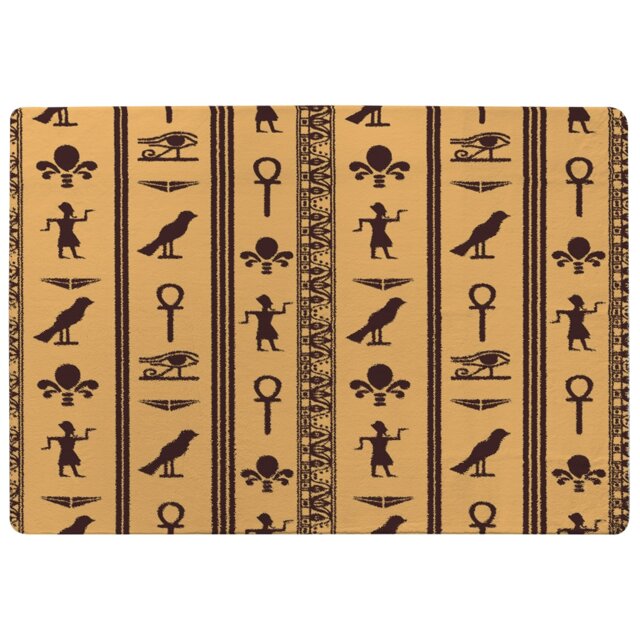 Eye Of Horus Pharaoh Flowers Pyramid Bird Ankh Rug Multi