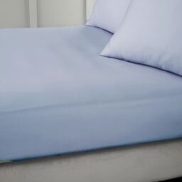 Bianca 400 Thread Count Cotton Sateen Fitted Sheet Blue Single