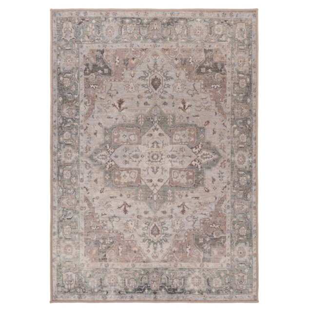 KUKOON Machine Washable Natural Jute Blend Beige Medalion Area Rug 200cm x 290cm