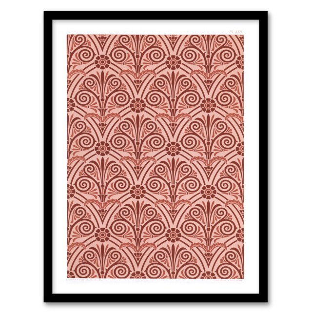 GA and MA Audsley Framed Wall Art Antique Botanical Greek Pattern Home Décor