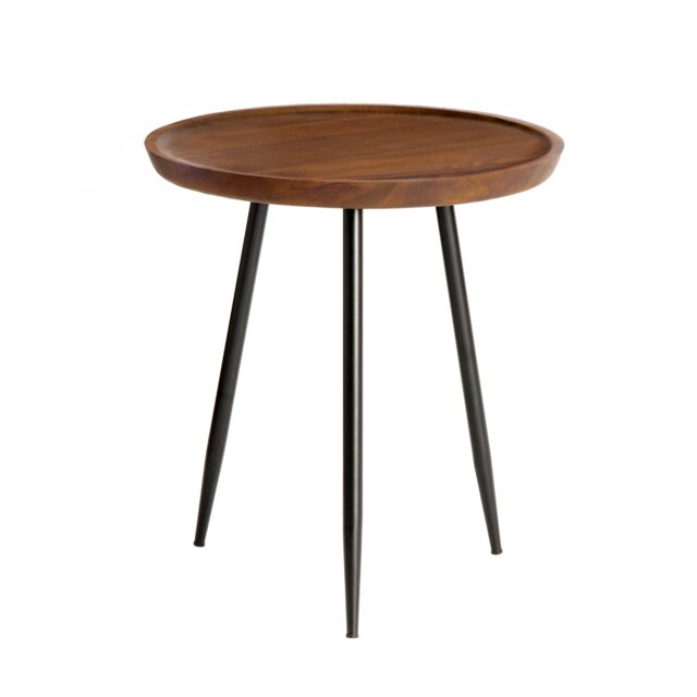Chervey Round Solid Mango Wood Side Table with Tri-Pin Legs Large