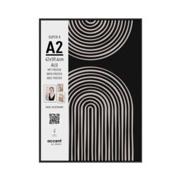 Accent by Nielsen Super 8 Aluminium Picture Frame with Art Print - Black - A2 (42x59.4cm)