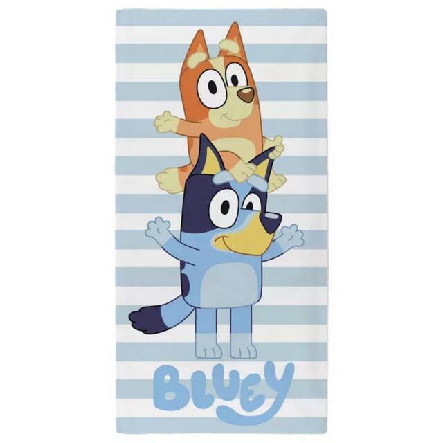 Bluey Piggyback Ride Towel Blue Blue/White One size 1