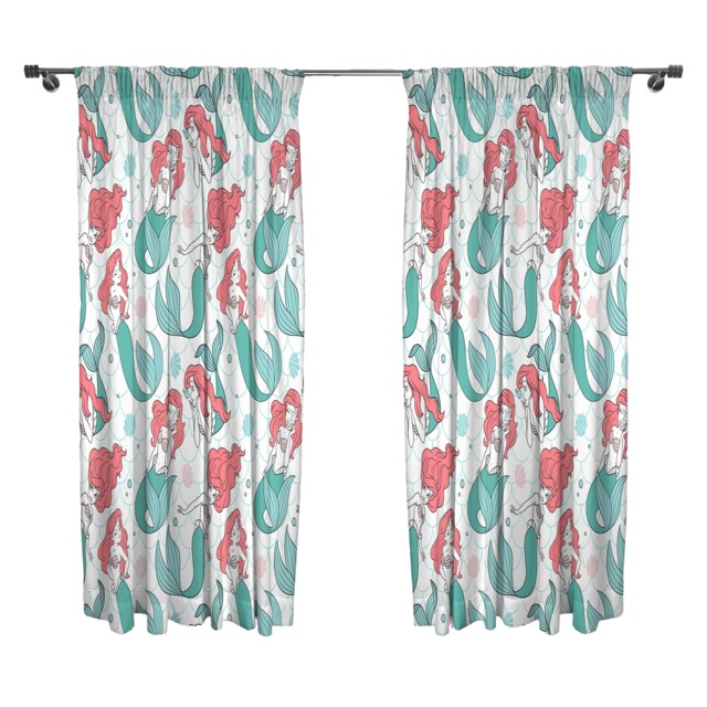 The Little Mermaid All-Over Print Curtains Multi Multicoloured One Size 1