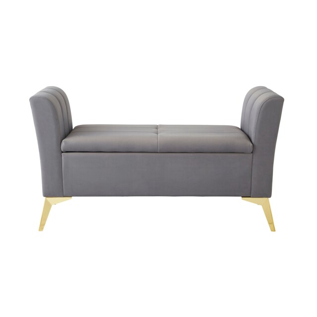 Pettine Ottoman Storage Bench Grey Grey