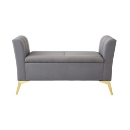 Pettine Ottoman Storage Bench Grey Grey