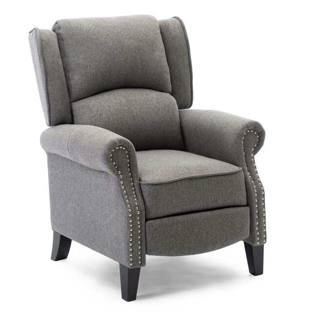 Charlotte Modern Fabric Pushback Recliner Sofa Accent Chair Brown Pumice One Size