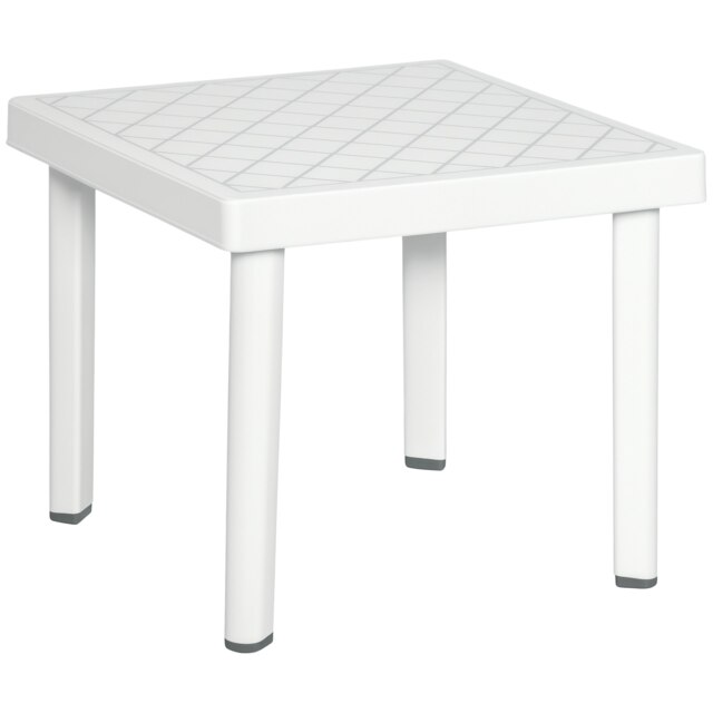 Outsunny Garden End Table Outdoor Square Accent Coffee Table for Drink Snack