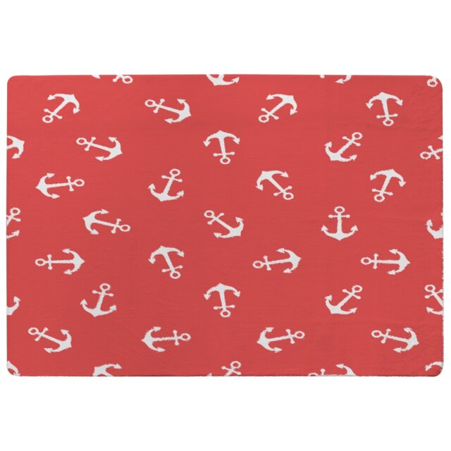 Anchors On Red Rug Multi