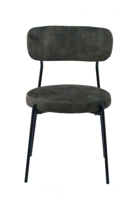 Stackable Glenn Dining Chairs (Pack of 2) - Velvet - L52 x W52 x H78 cm - Dark Green Green