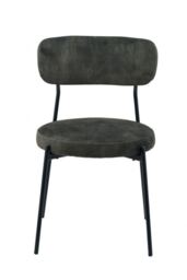 Stackable Glenn Dining Chairs (Pack of 2) - Velvet - L52 x W52 x H78 cm - Dark Green Green
