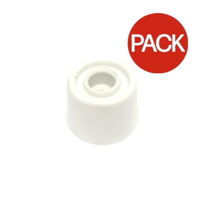 Securit Door Stopper (Pack of 2) - White/White - 30mm