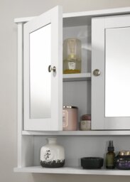 Mirrored Bathroom Cabinet White