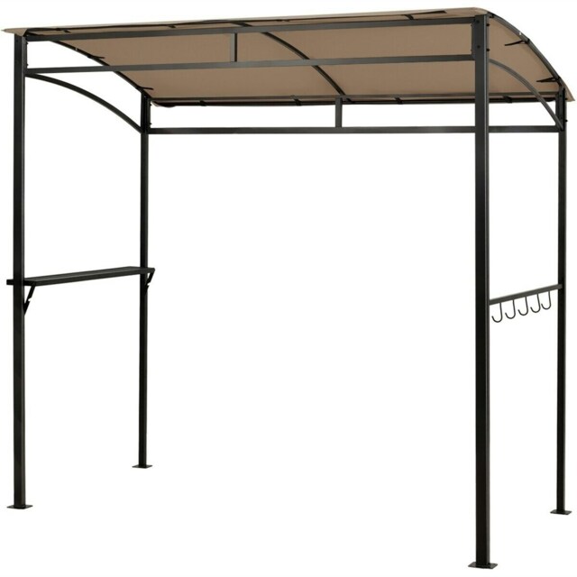 COSTWAY 7ft Grill Gazebo Patio Barbecue Canopy Shelter Brown