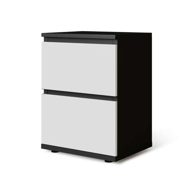 Skagen Minimalist Chest of 2 Drawers Black Black & White 1