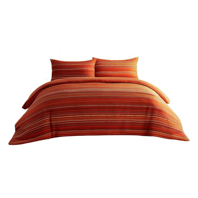 Duvet Cover And Pillowcase Set Blue And Red Stripe Design Polycotton Bed Linen Red Red Super King