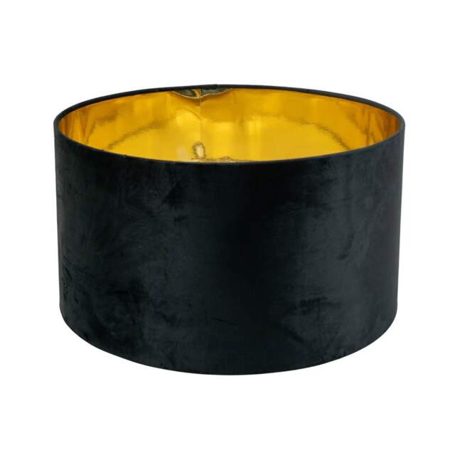 ValueLights Reni Large Black Velvet Gold Shade and Bulb