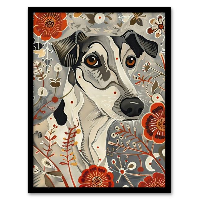 Dog Lover Jack Russell Terrier Pet Home Decor Black Framed Wall Art Print A4