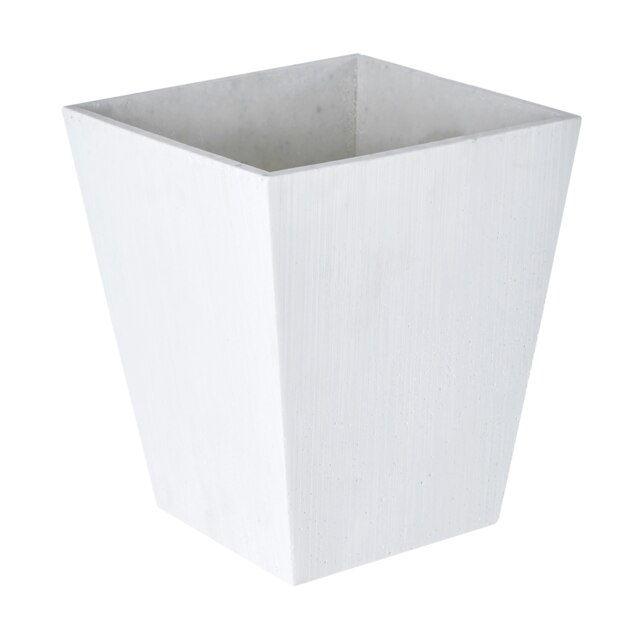 White Polyresin Square Edged Vase White