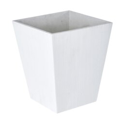 White Polyresin Square Edged Vase White