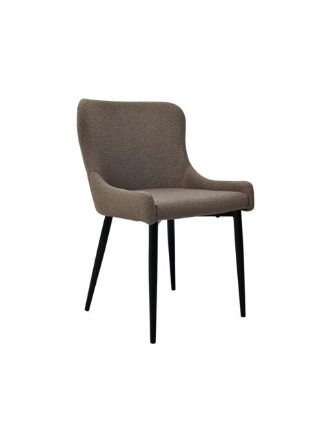 Bentley Designs - Rubens - Dining Chair in Mocha Beige Boucle Fabric (Pair)