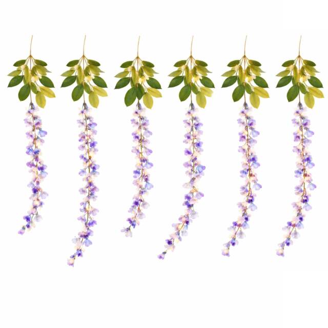 Gardenwize Solar Decorative Wisteria Flower Lights (6 Piece w/ 60 LED)