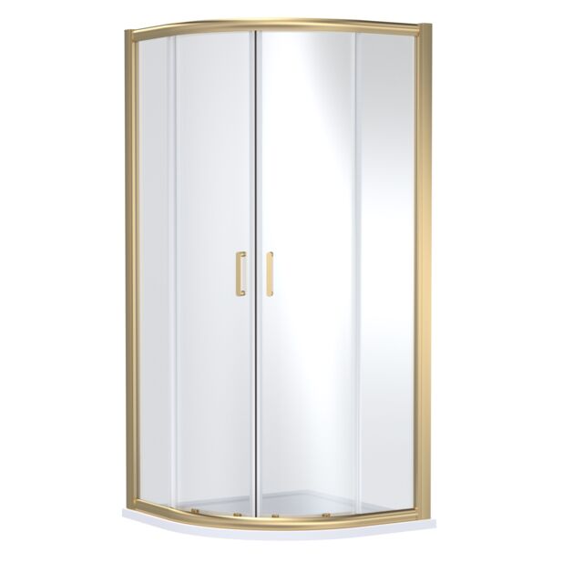 Balterley Contemporary Glass Quadrant Shower Enclosure Copper Brushed Brass 1