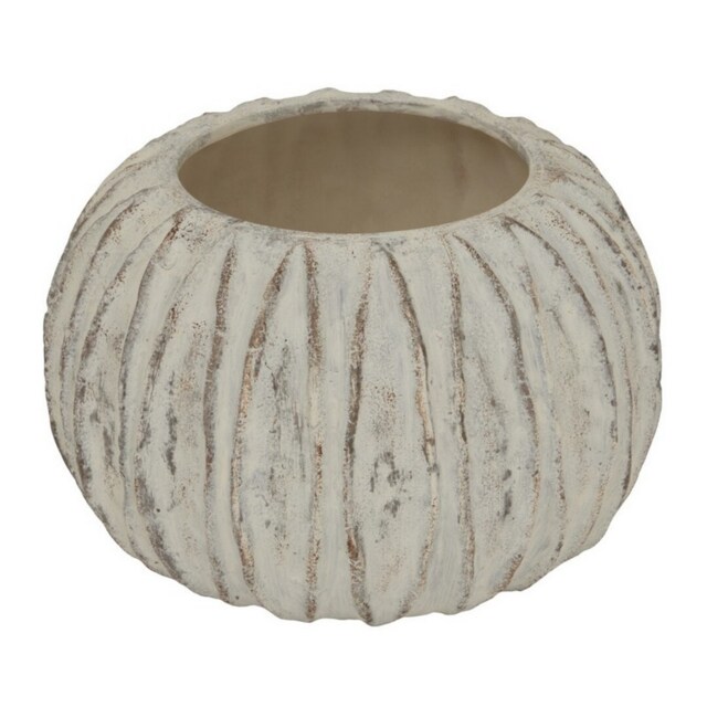 Lorenzo Rotund Fin Vase - Ceramic - L30 x W30 x H20 cm - White White