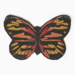 Homescapes Orange Butterfly Coir Doormat