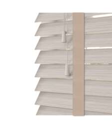 50cm Silver Birch Faux Wood Venetian Blinds with Tapes (120cm Drop) Grey Grey