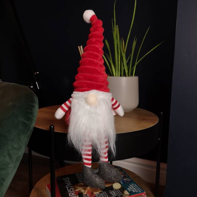 44cm Sitting Plush Christmas Gonk with Dangly Legs in Red