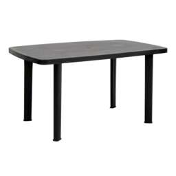 Plastic Large Outdoor Dining Garden Table Black 1