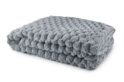 "Leah Collection Deluxe Throw in Charcoal (55"" x 71"") Grey Grey"