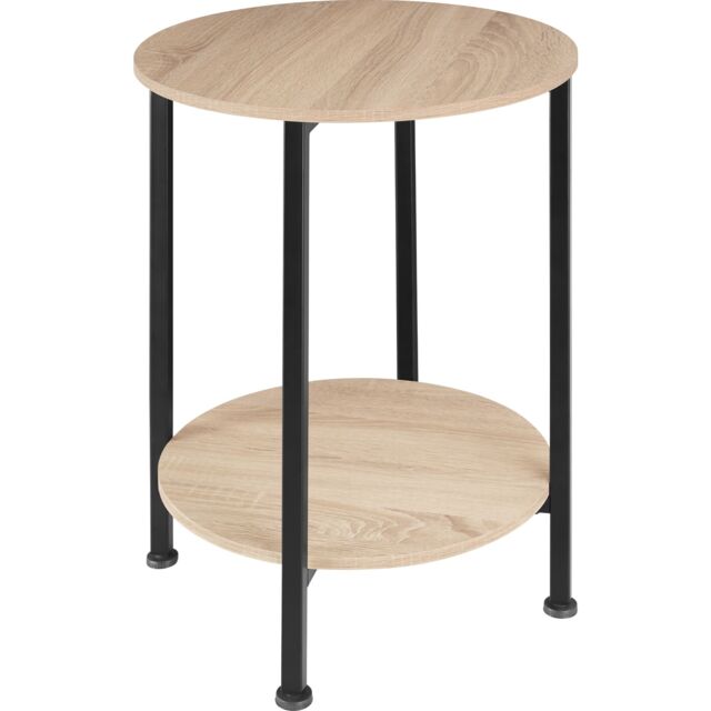 Bedside Table Ballina -industrial style, round with 2 shelves, 45 x 64 cm Brown industrial wood light, oak Sonoma 45 x 45 x 64 cm 1
