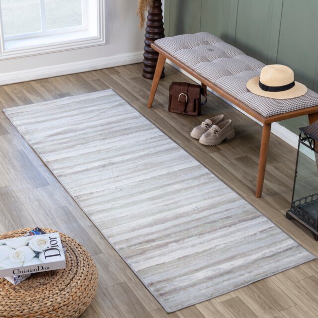 LIVABLISS Roma-Modern Rug 80 x 220 cm Brown Grey Green