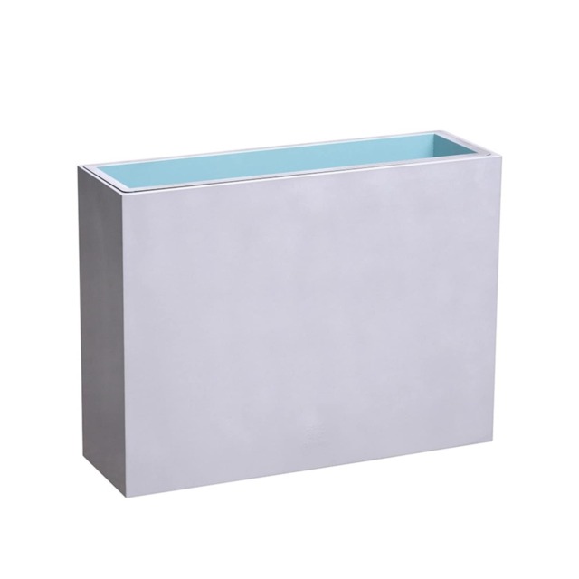 Primrose Tall Silver Zinc Galvanised Steel Trough Planter with Plastic Insert 89cm